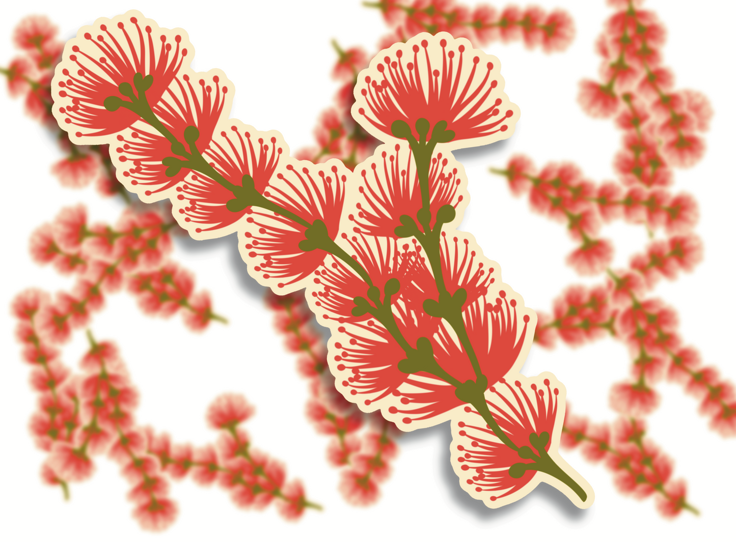 Red Lehua flower